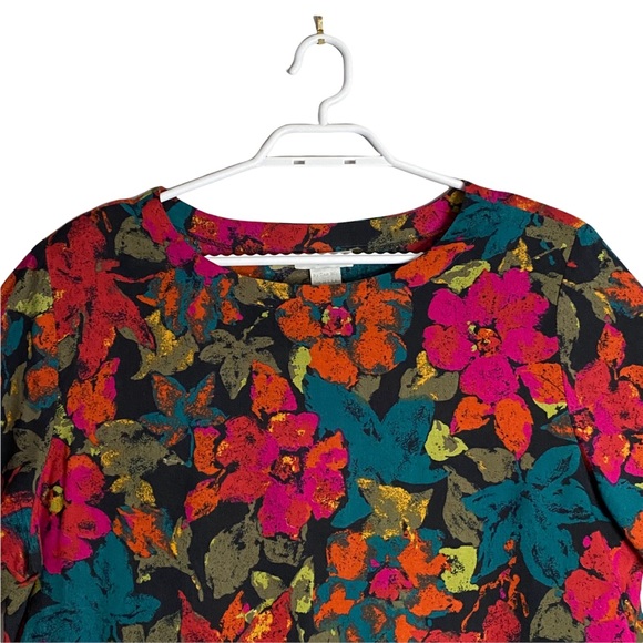 Odyssey Women's Vintage Floral Sheer Short Sleeve Top - Picture 4 of 6